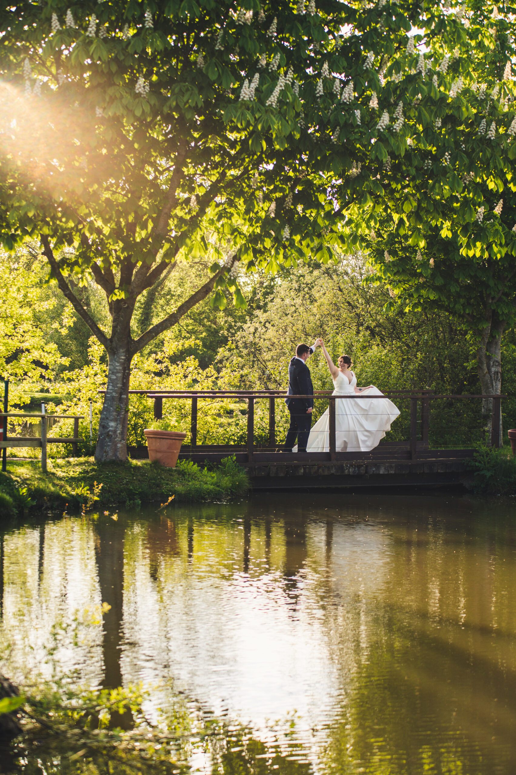 Sian and Ben wedding portrait by the water
